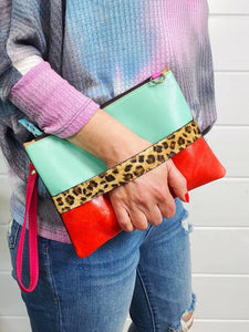Luca Leather and Hair on Hide Wristlet Clutch Crossbody Bag