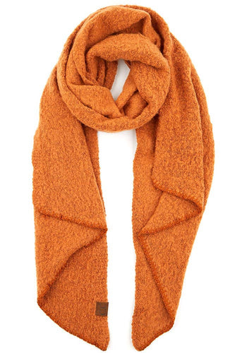 C.C Whipstitched Edging Bias Cut Scarf RUST