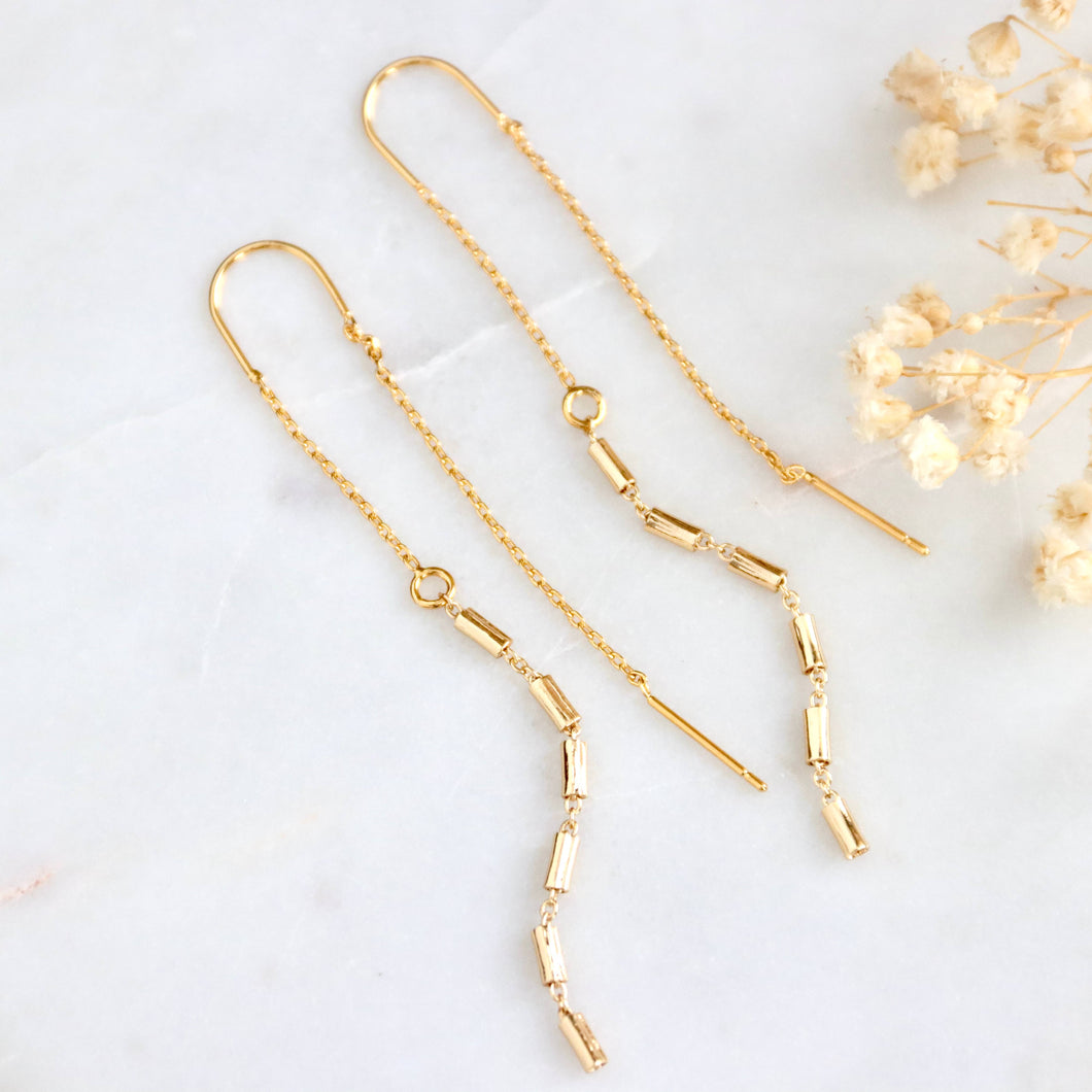 Bar Chain Threader Earrings