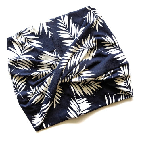 Navy Palm Women's Wide Headband